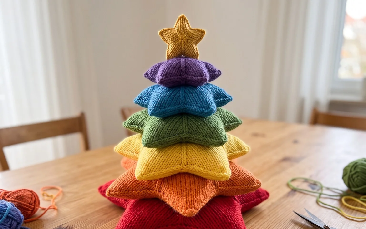 Bunter Sternen-Weihnachtsbaum: Kostenlose Anleitung